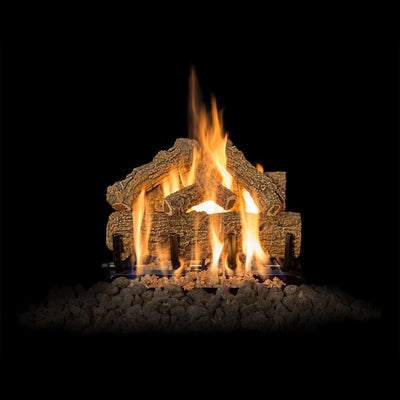 Western Oak Vented Gas Logs with Burner