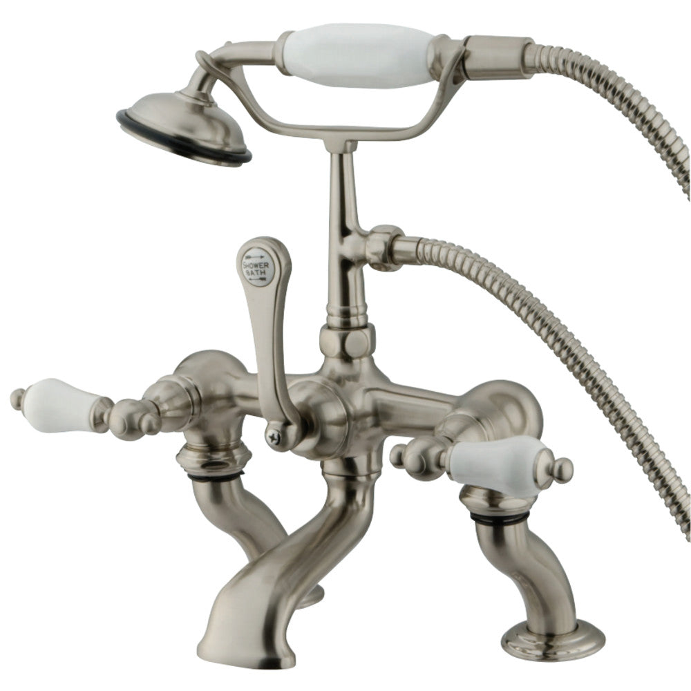 Kingston Brass CC412T1 Vintage 7-Inch Deck Mount Tub Faucet with Hand Shower,