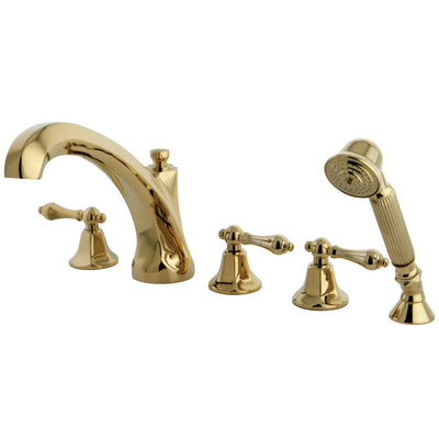 Kingston Brass KS43285AL Metropolitan Roman Tub Faucet with Hand Shower,