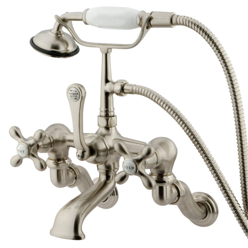 Kingston Brass CC463T8 Vintage Wall Mount Clawfoot Tub Faucet with Hand Shower,