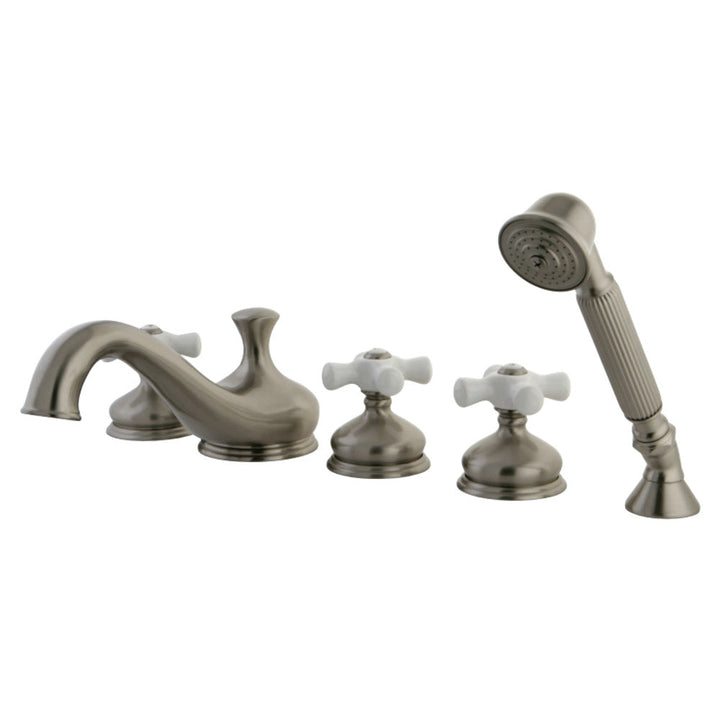 Kingston Brass KS33385PX Roman Tub Faucet with Hand Shower,