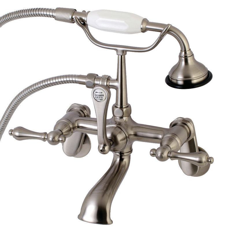 Kingston Brass AE51T0 Aqua Vintage 7-Inch Adjustable Wall Mount Tub Faucet with Hand Shower,
