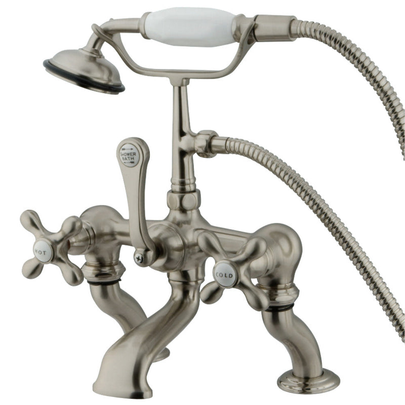 Kingston Brass CC415T8 Vintage 7-Inch Deck Mount Tub Faucet with Hand Shower,