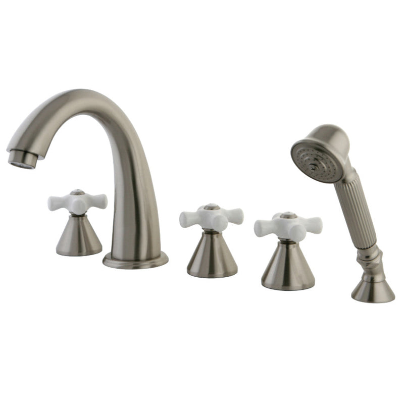 Kingston Brass KS23685PX 5-Piece Roman Tub Faucet with Hand Shower,