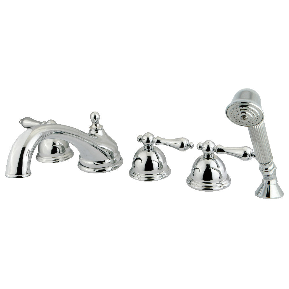 Kingston Brass KS33525AL Roman Tub Faucet with Hand Shower, Polished Brass