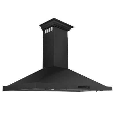 ZLINE Convertible Vent Wall Mount Range Hood in Black Stainless Steel with Crown Molding (BSKBNCRN)