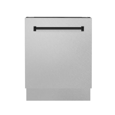ZLINE Autograph Edition 24" 3rd Rack Top Control Tall Tub Dishwasher in DuraSnow® Stainless Steel with Accent Handle, 51dBa (DWVZ-SN-24)