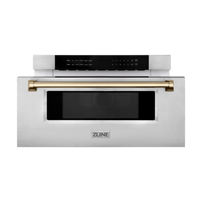 ZLINE Autograph Edition 30" 1.2 cu. ft. Built-In Microwave Drawer in Stainless Steel with Accents (MWDZ-30)