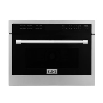 ZLINE Stainless Steel 24" Built-in Convection Microwave Oven and 30" Single Wall Oven with Self Clean (2KP-MW24-AWS30)