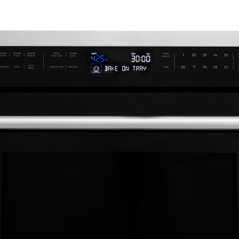 ZLINE 30 Inch wide, 1.6 cu ft. Built-in Convection Microwave Oven in Stainless Steel with Speed and Sensor Cooking (MWO-30)