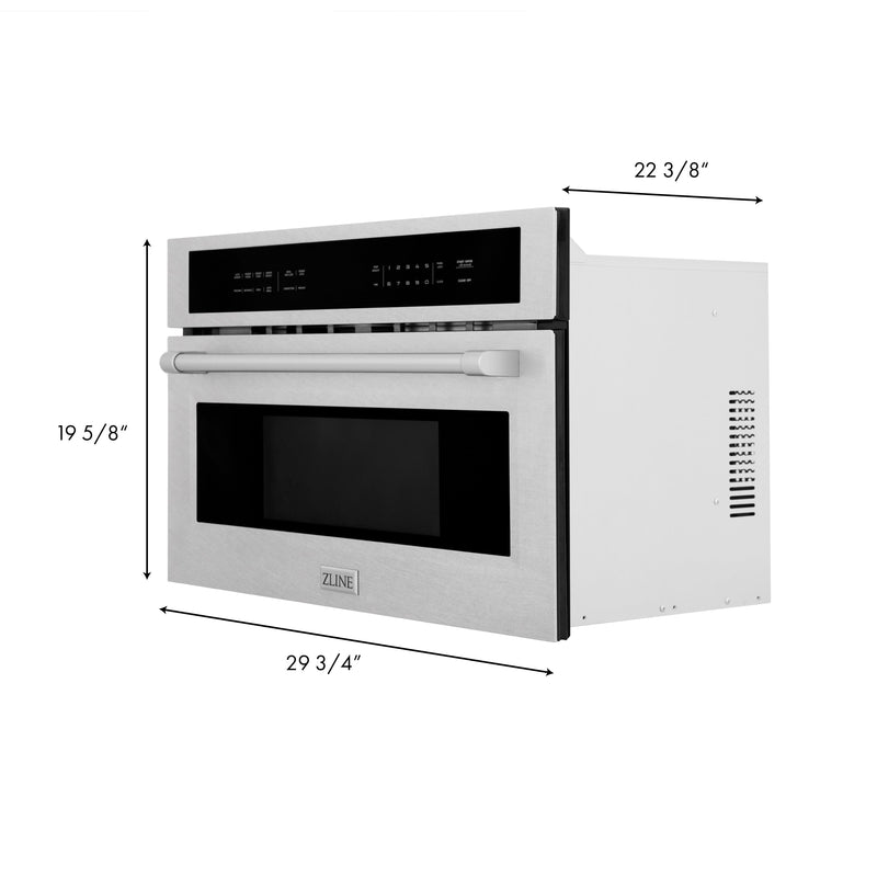 ZLINE Stainless Steel 30" Built-in Convection Microwave Oven and 30" Single Wall Oven with Self Clean (2KP-MW30-AWS30)