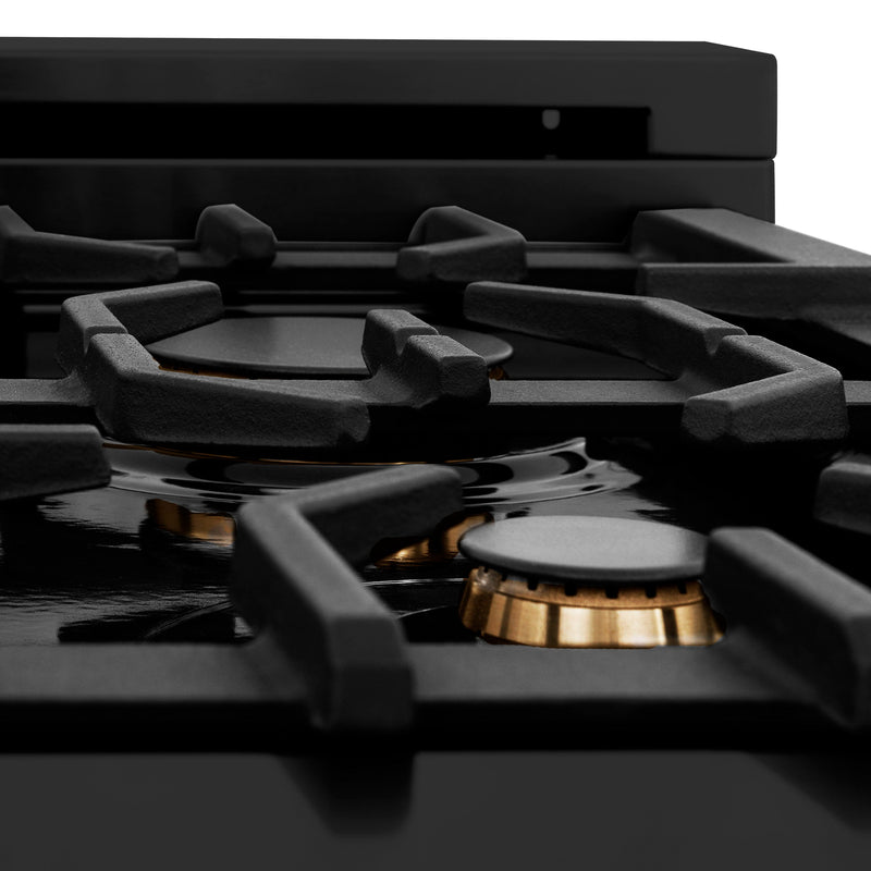 ZLINE 48" Black Stainless 6.0 cu.ft. 7 Gas Burner/Electric Oven Range with Brass Burners (RAB-BR-48)