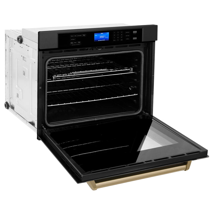 ZLINE 30" Autograph Edition Single Wall Oven with Self Clean and True Convection in Black Stainless Steel (AWSZ-30-BS)