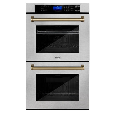 ZLINE 30" Autograph Edition Double Wall Oven with Self Clean and True Convection in DuraSnow® Stainless Steel (AWDSZ-30)