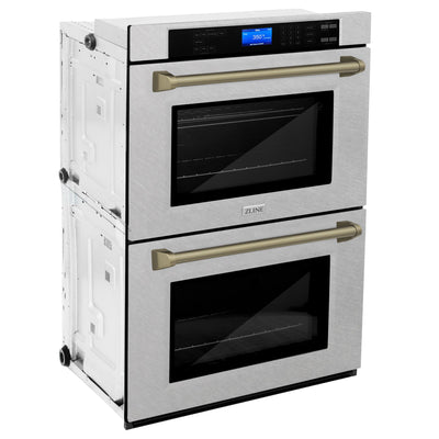 ZLINE 30" Autograph Edition Double Wall Oven with Self Clean and True Convection in DuraSnow® Stainless Steel (AWDSZ-30)