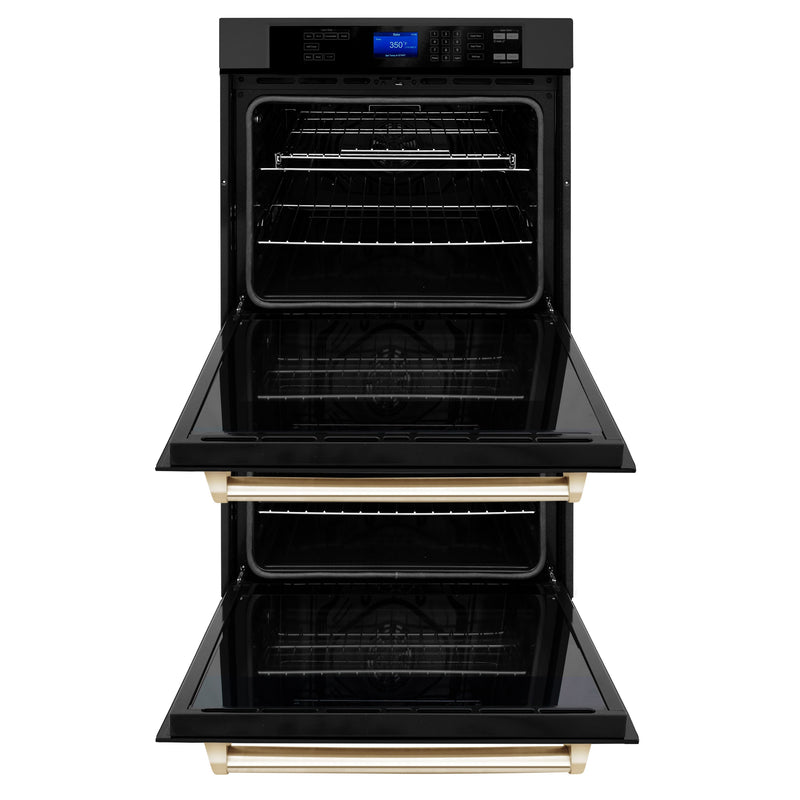 ZLINE 30" Autograph Edition Double Wall Oven with Self Clean and True Convection in Black Stainless Steel (AWDZ-30-BS)