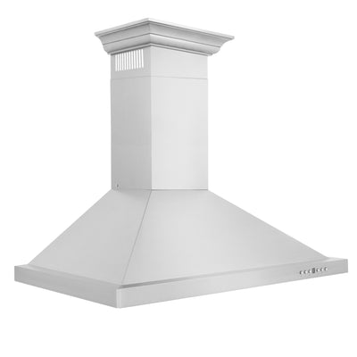 ZLINE Convertible Vent Wall Mount Range Hood in Stainless Steel with Crown Molding (KBCRN)