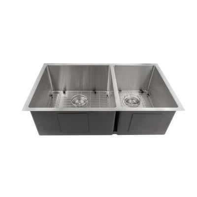 ZLINE 33" Chamonix Undermount Double Bowl Kitchen Sink with Bottom Grid (SR60D-33)