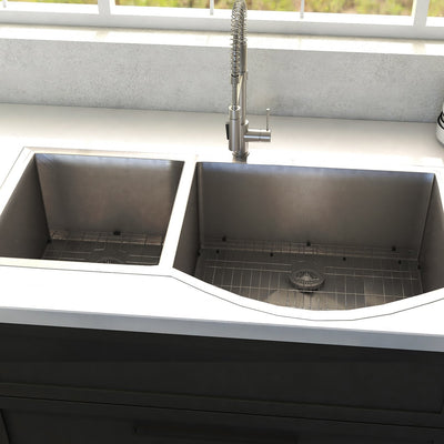 ZLINE 33" Cortina Undermount Double Bowl Kitchen Sink with Bottom Grid (SC70D)