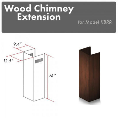 ZLINE 61" Wooden Chimney Extension for Ceilings up to 12.5 ft. (KBRR-E)
