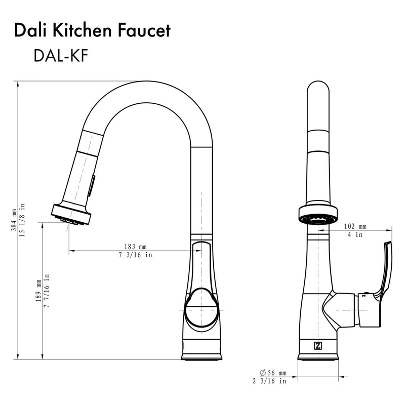 ZLINE Dali Kitchen Faucet with Color Options (DAL-KF)