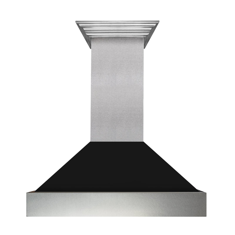 ZLINE Ducted DuraSnow® Stainless Steel Range Hood with Black Matte Shell (8654BLM)