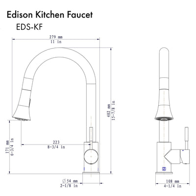 ZLINE Edison Kitchen Faucet with Color Options (EDS-KF)