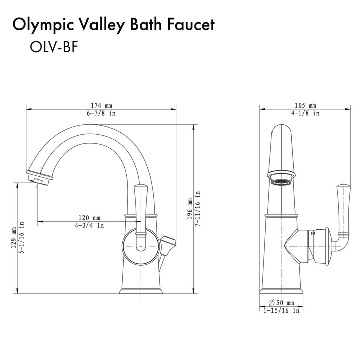 ZLINE Olympic Valley Bath Faucet in Chrome (OLV-BF-CH)