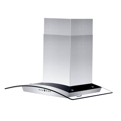 ZLINE Convertible Vent Wall Mount Range Hood in Stainless Steel & Glass with Crown Molding (KZCRN)