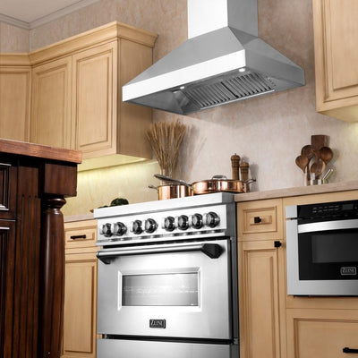 ZLINE Wall Mount Range Hood in Stainless Steel - Includes Remote Blower (597-RD/RS)