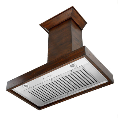 ZLINE 30" Ducted Wooden Wall Mount Range Hood in Walnut with Remote Motor (KBRR-RD)