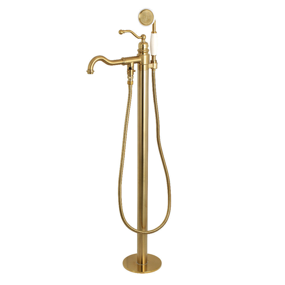 Kingston Brass KS7131ABL English Country Freestanding Tub Faucet with Hand Shower,